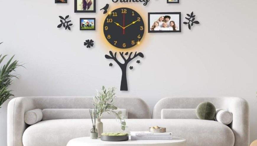 Beautiful family tree laminated wall clock with backlight by Syed Hasnain Shah