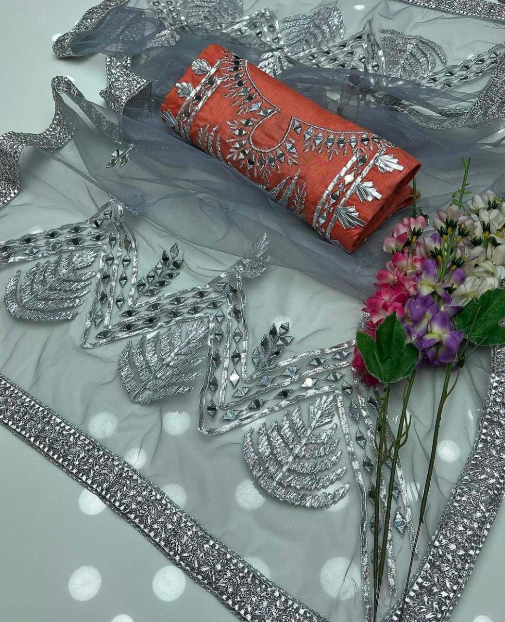 Kathan mirror work 3 piece by Hanzala Khan