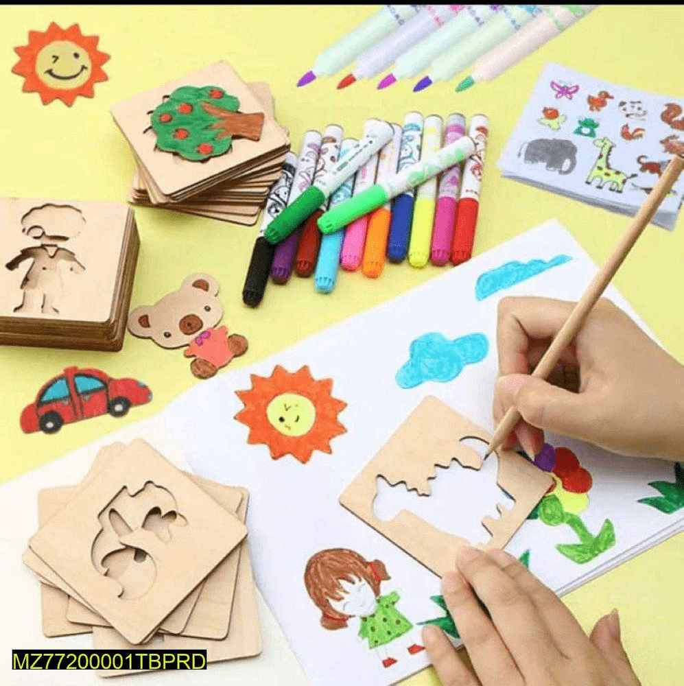 Wooden Stencils, Pack of 16 by Fakhra Qazi