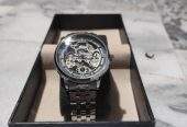 Rolex skeleton Automatic silver and black dial by Muneeb Asif