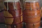 Best Quality Dholak or Dholki Black Sheesham Wood Carving by Pakistan Power tools