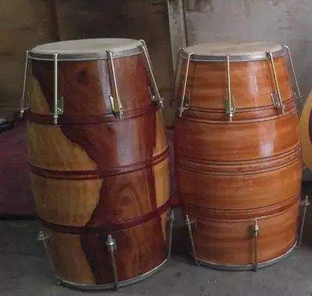 Best Quality Dholak or Dholki Black Sheesham Wood Carving by Pakistan Power tools