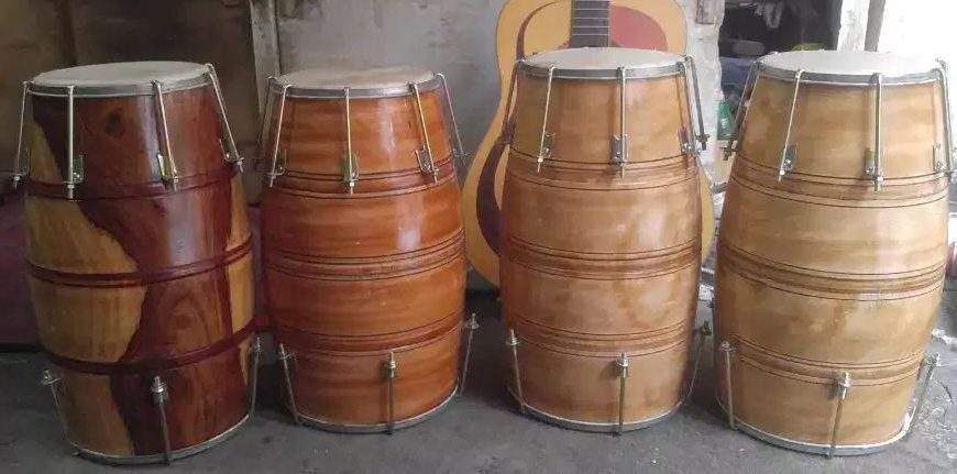 Best Quality Dholak or Dholki Black Sheesham Wood Carving by Pakistan Power tools
