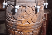 Best Quality Dholak or Dholki Black Sheesham Wood Carving by Pakistan Power tools