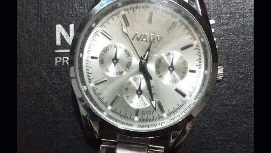 Nary watch 6127 for mens- silver- waterproof by vincenzo craftsmanship