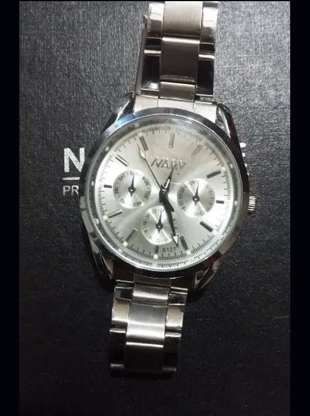 Nary watch 6127 for mens- silver- waterproof by vincenzo craftsmanship