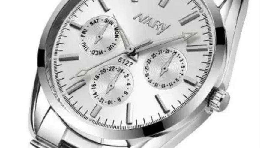 Nary watch 6127 for mens- silver- waterproof by vincenzo craftsmanship