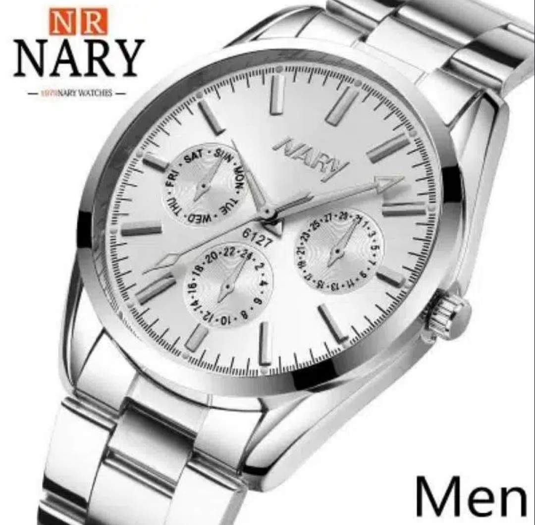 Nary watch 6127 for mens- silver- waterproof by vincenzo craftsmanship