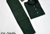 2 pcs boy stitched silk plain kurta and shalwar suit by Syed Hasnain Shah