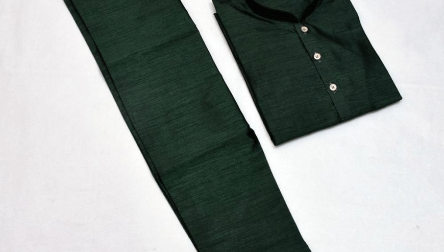 2 pcs boy stitched silk plain kurta and shalwar suit by Syed Hasnain Shah