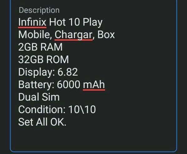 Infinix Hot 10 play by Rida ayan