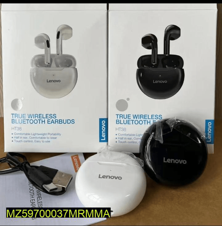 HT38 Earbuds, White by Raja Ubaid