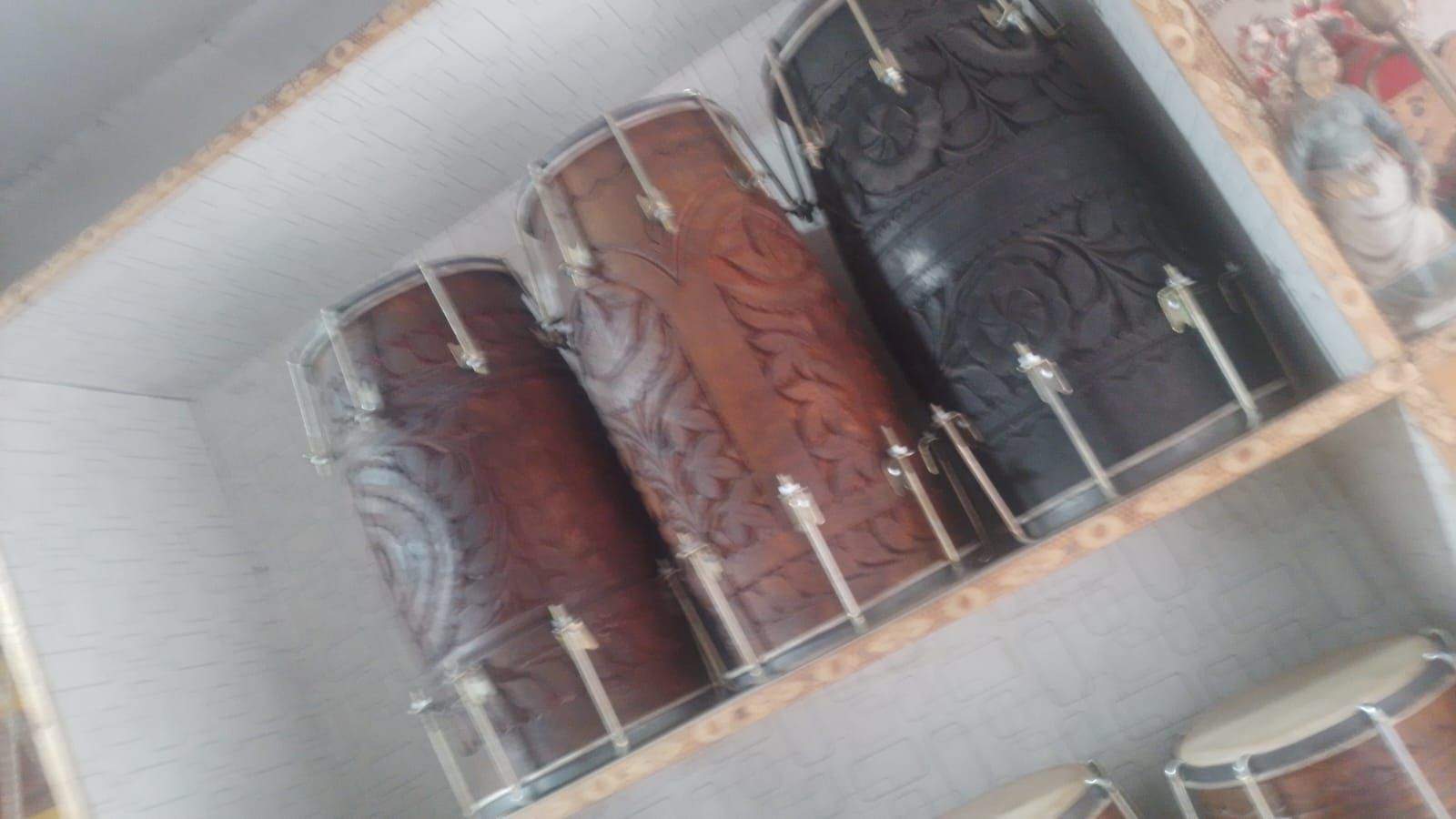 Best Quality Dholak or Dholki Black Sheesham Wood Carving by Pakistan Power tools