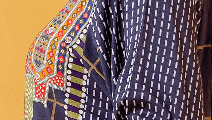 1 pc safwa woman’s Unstitched viscose printed suit by Syed Hasnain Shah