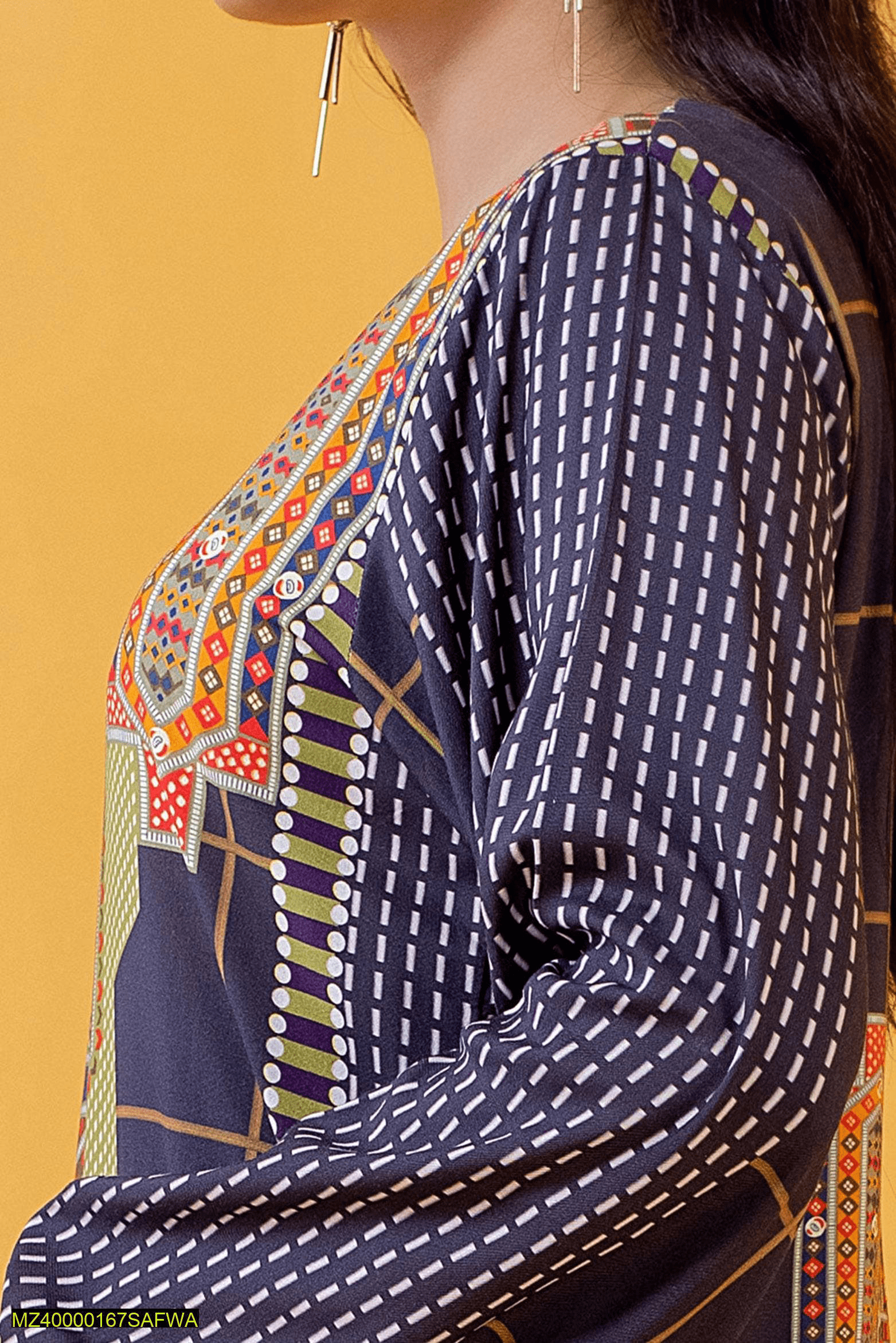 1 pc safwa woman’s Unstitched viscose printed suit by Syed Hasnain Shah