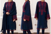 3piec3pieces woman unstitched Dhanak Embroidered suit by waheed Ali