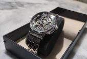 Rolex skeleton Automatic silver and black dial by Muneeb Asif