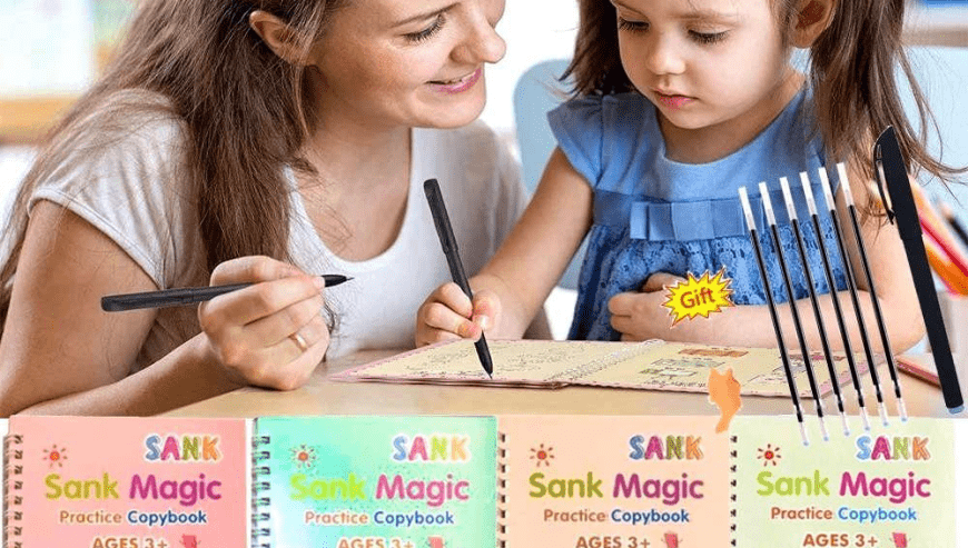 4pice set magic practice copybooks for kids by M. Bilal