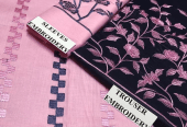 2pcs women unstitched lawn Embroidered suit by Hamza siddique