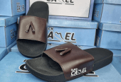 Black camel PVC tassel style slide brown by Syed Hasnain Shah