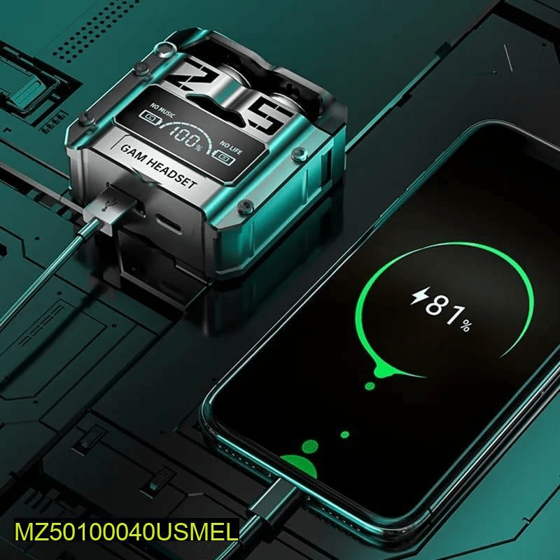 M25 Digital Display case earbuds black all Pakistan free delivery by Muhammad Nigar