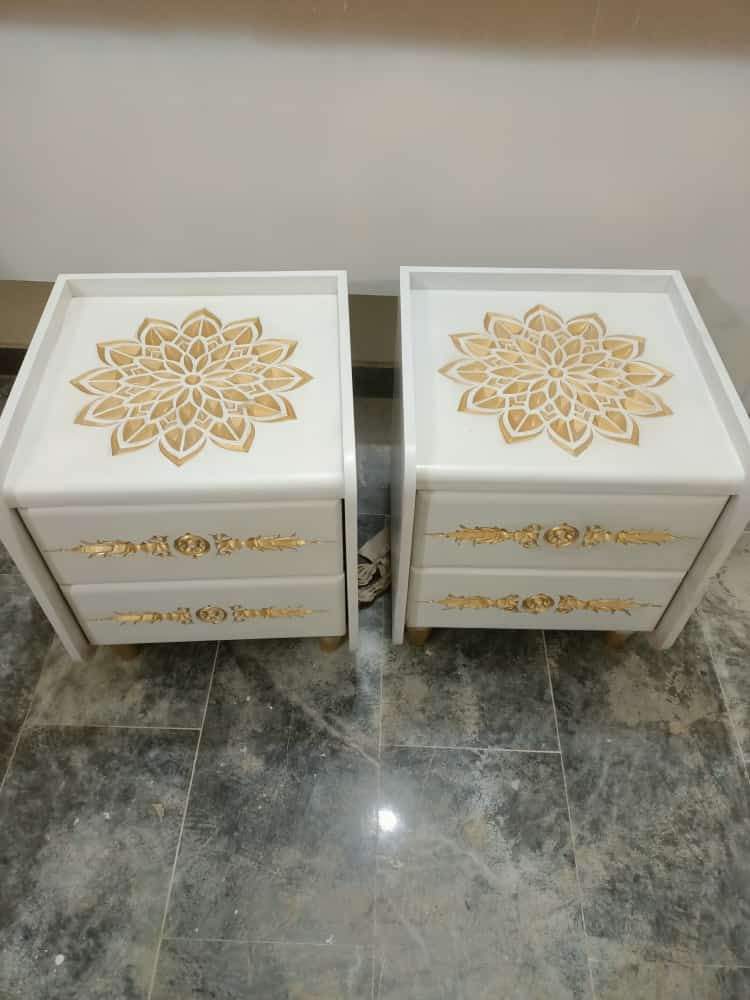 Bed set / Almira / Side tables / shoe rack / Dressing table by Kamal Basha