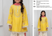 3 pcs girls Unstitched lawn embroidered suit by Syed Hasnain Shah