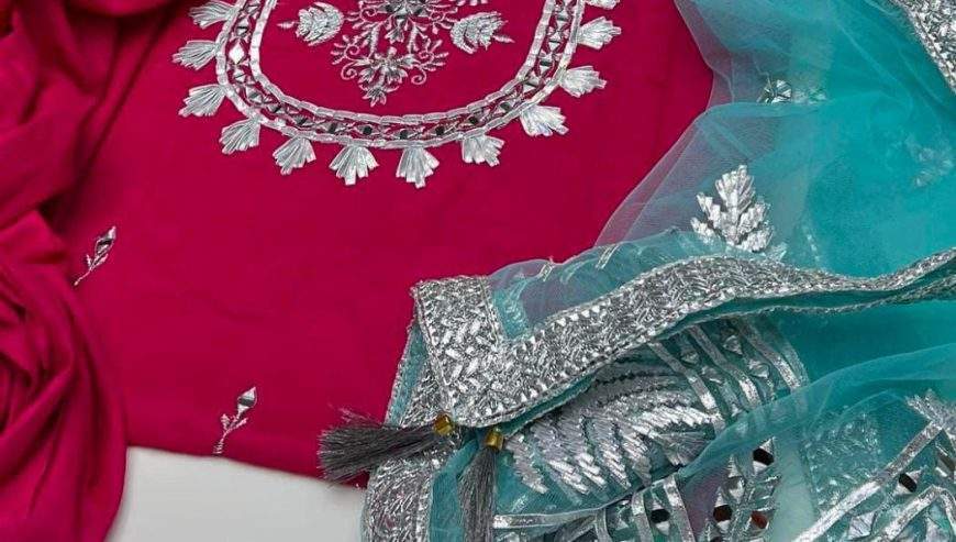 Kathan mirror work 3 piece by Hanzala Khan