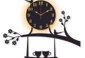Beautiful bird design laminated wall clock with backlight by Syed Hasnain Shah