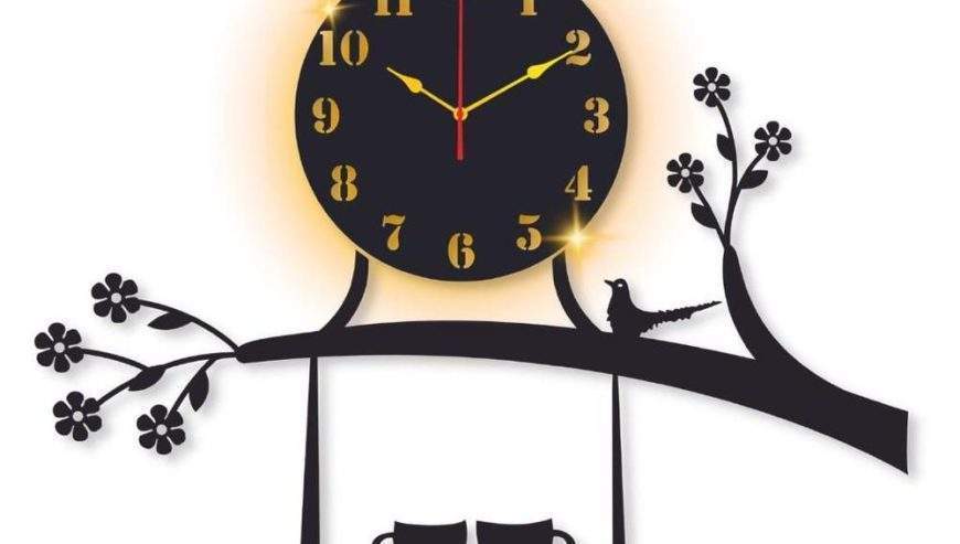 Beautiful bird design laminated wall clock with backlight by Syed Hasnain Shah