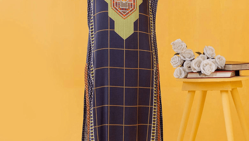 1 pc safwa woman’s Unstitched viscose printed suit by Syed Hasnain Shah