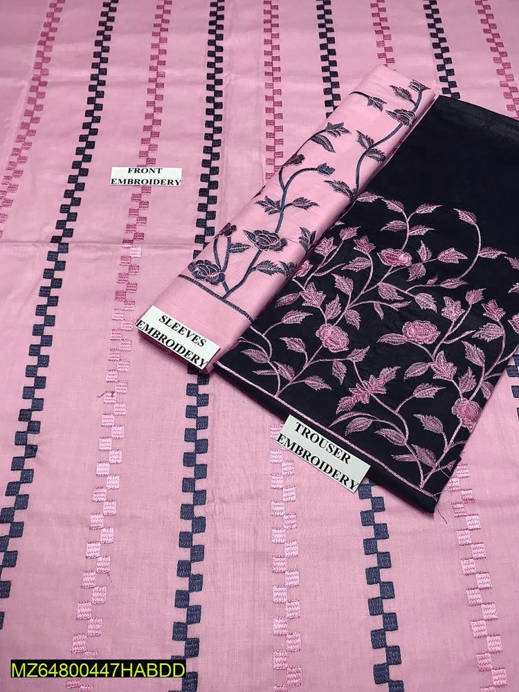 2pcs women unstitched lawn Embroidered suit by Hamza siddique