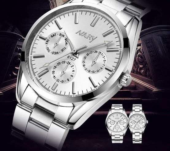 Nary watch 6127 for mens- silver- waterproof by vincenzo craftsmanship