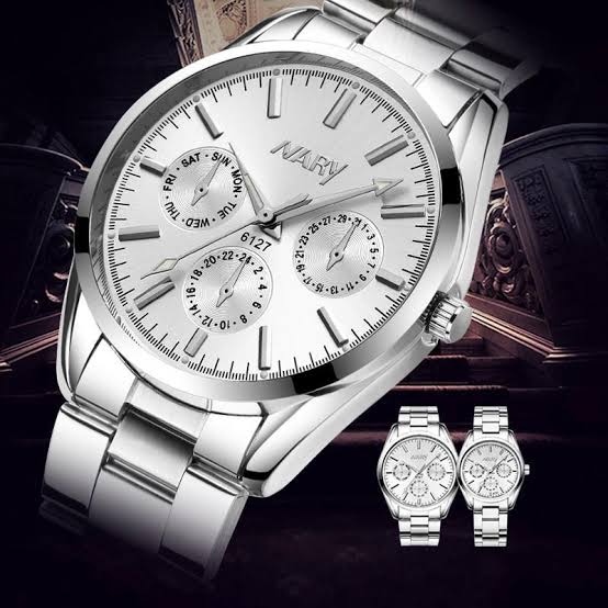 Nary watch 6127 for mens- silver- waterproof by vincenzo craftsmanship
