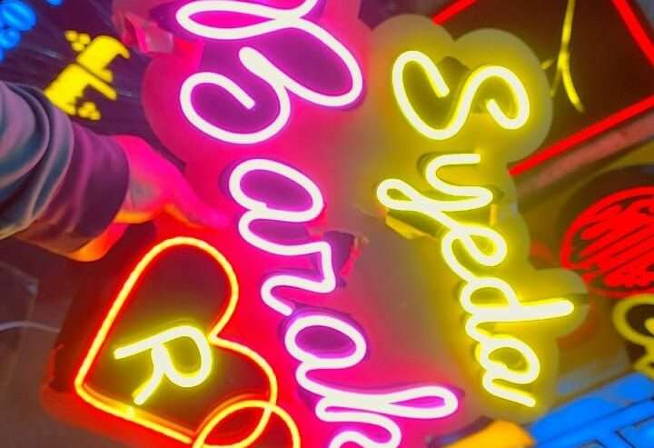 Calligraphy, Name plates, Neon lights sign, 3D signboards