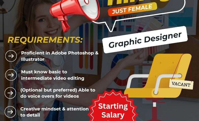 Urgent Hiring: Female Graphic Designer – On-Site (Lahore, near Wapda T