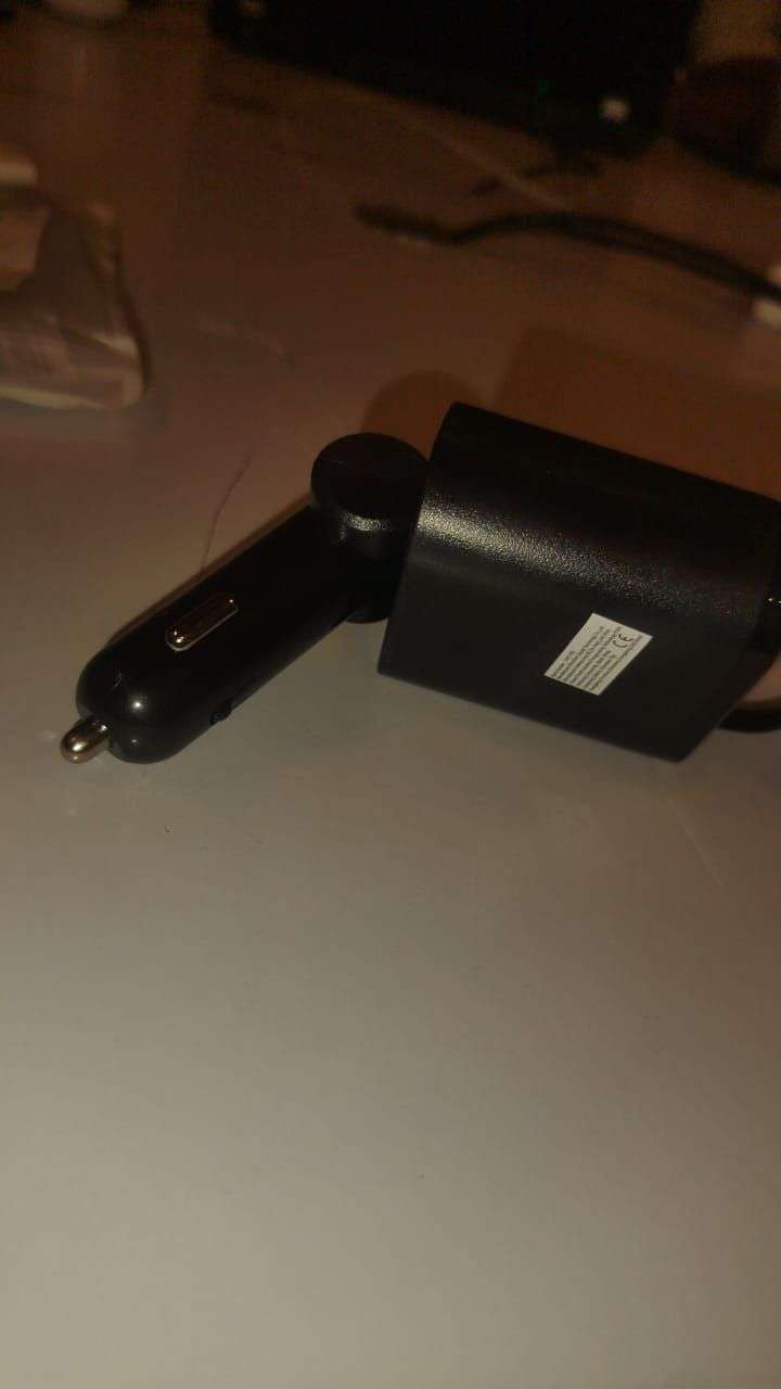 120W Fast Car Charger with Retractable USB Cable