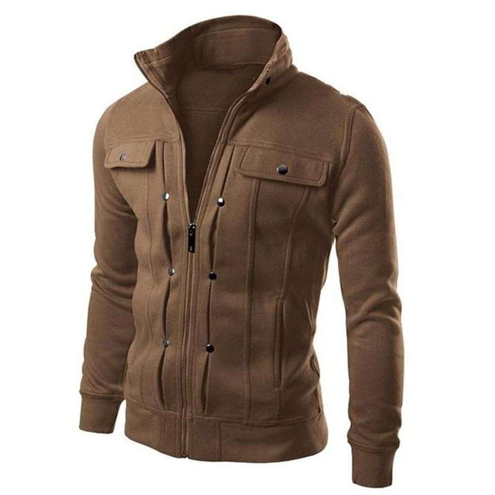 1 Pc Men’s Stitched Fleece Zipper Jacket