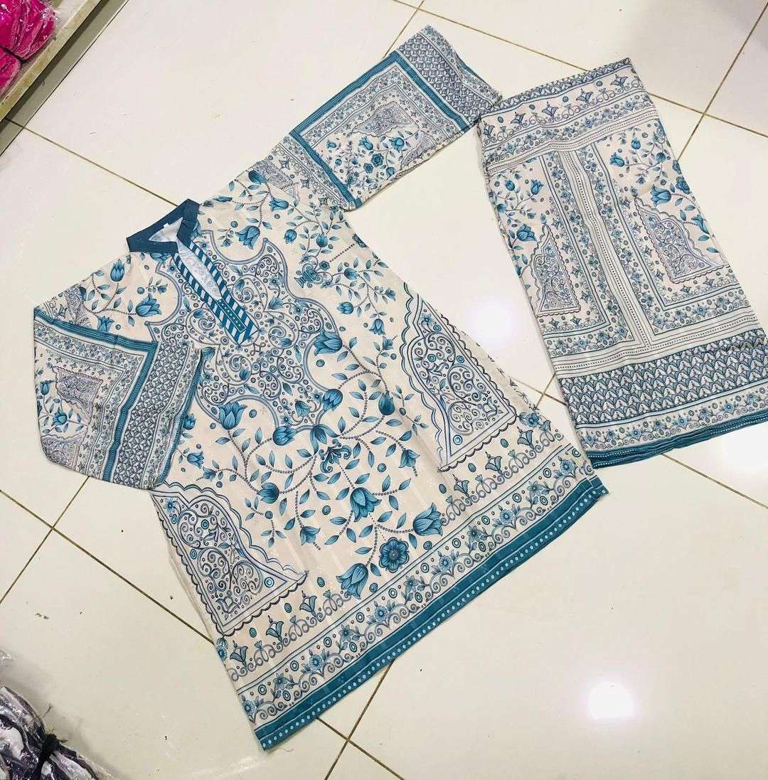 2 Pac woman’s stitched swiss lawn printed co -Ord set