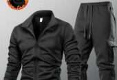 2 Pcs Men’s Fleece Plain Zipper Track Suit