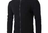 New Imported Men’s Diamond Plaid Zipper Stand Collar Sweater Coat