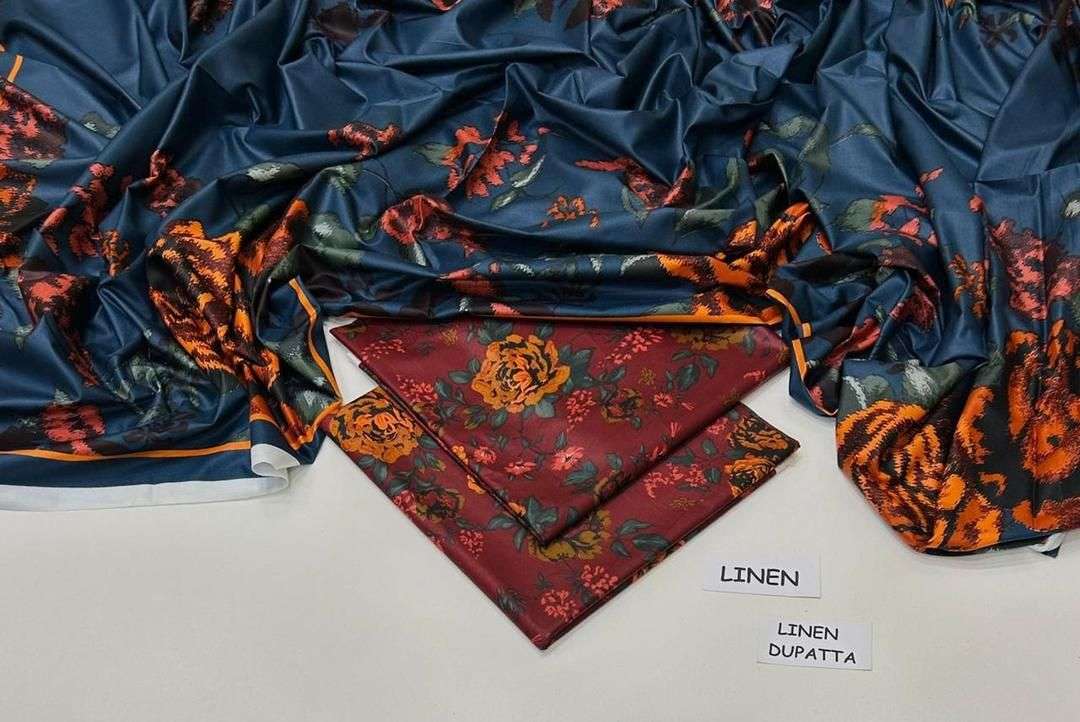 3 Pcs women’s Unstitched Digital Printed Suit