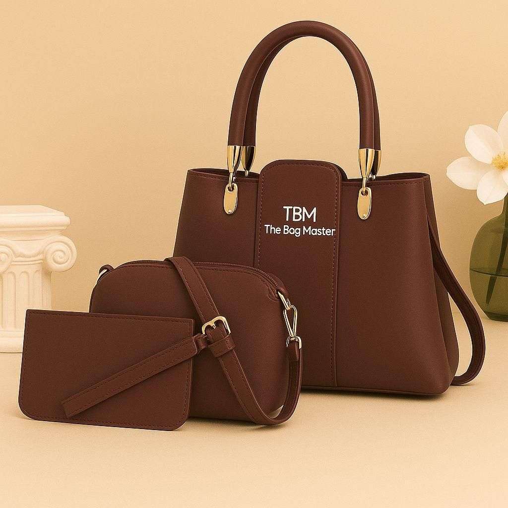 3 Pcs Girl’s Rexine Hand Bag Set – Stylish & Versatile