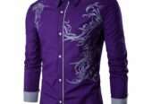 New Imported Men’s Casual Slim Fit Fashion 3D Printed Youth Long Sleeve Shirt