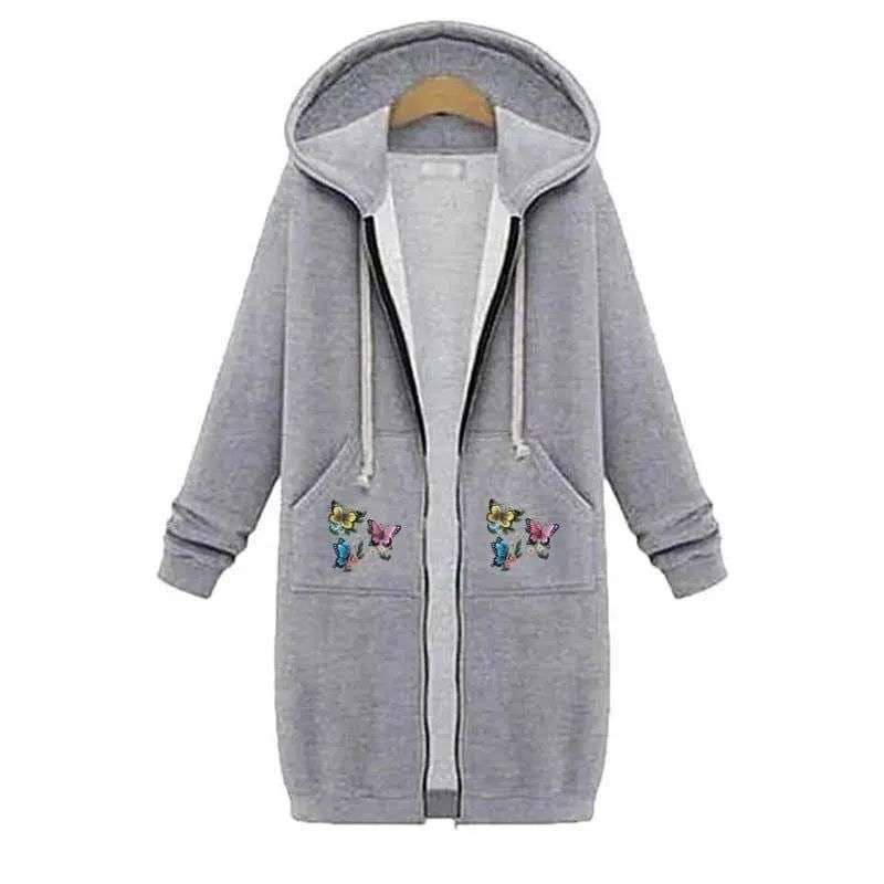 1 Pc Women’s Stylish Hooded Neck Printed Fleece Jacket