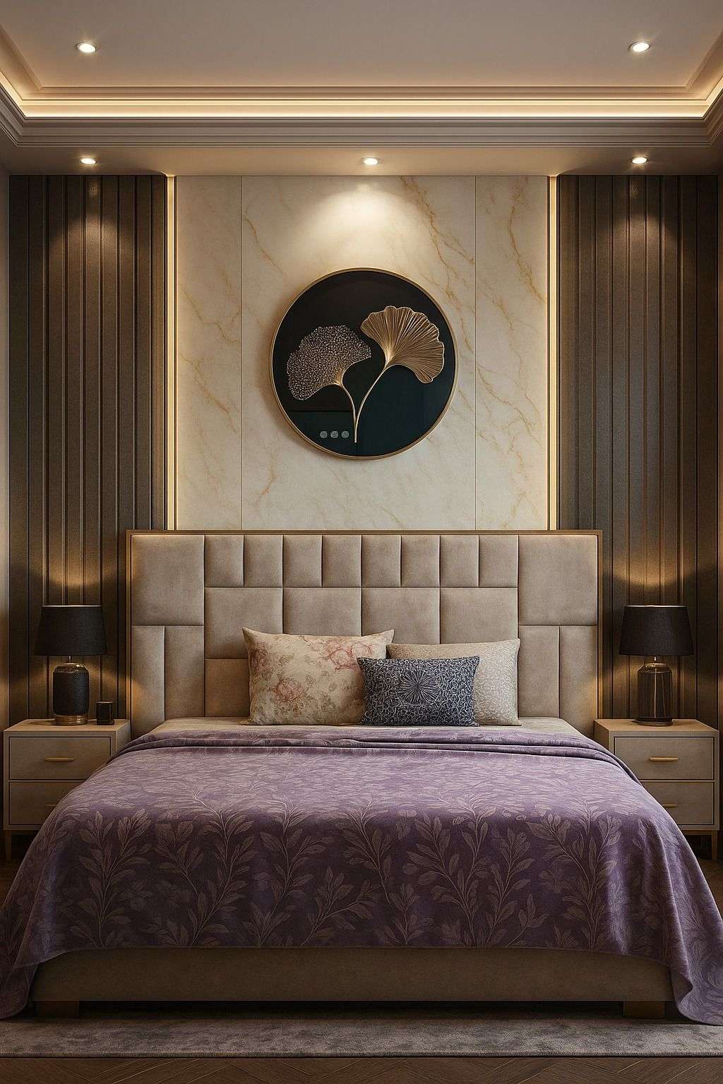 Bed Back Wall And Media Walls Interior