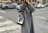 New Imported Women’s Korean style Loose Mid-length Woolen Coat