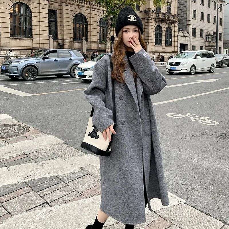 New Imported Women’s Korean style Loose Mid-length Woolen Coat