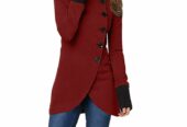 New Imported Women’s Pure Color Splicing Hem Slit Long-Sleeved Jacket