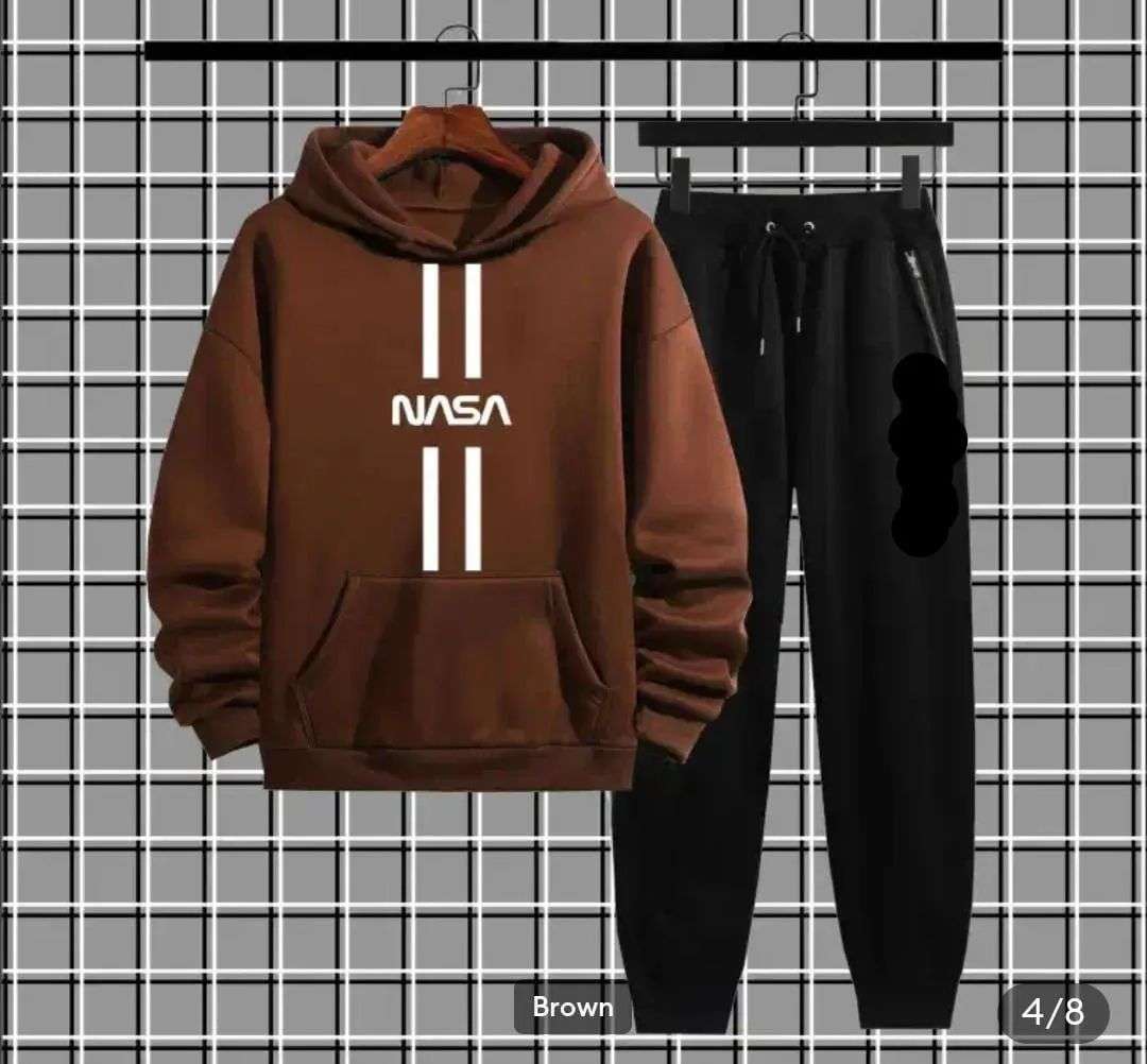 Men’s Fleece Printed Hoodie Track Suit